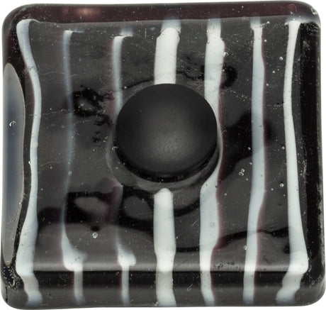 Atlas Homewares Zebra Glass Square Knob 1 1/2 Inch Matte Black
