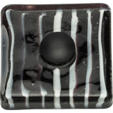 Atlas Homewares Zebra Glass Square Knob 1 1/2 Inch Matte Black