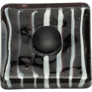 Atlas Homewares Zebra Glass Square Knob 1 1/2 Inch Matte Black