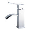 ALFI brand AB1258-PC Polished Chrome Square Body Curved Spout Single Lever Bathroom Faucet