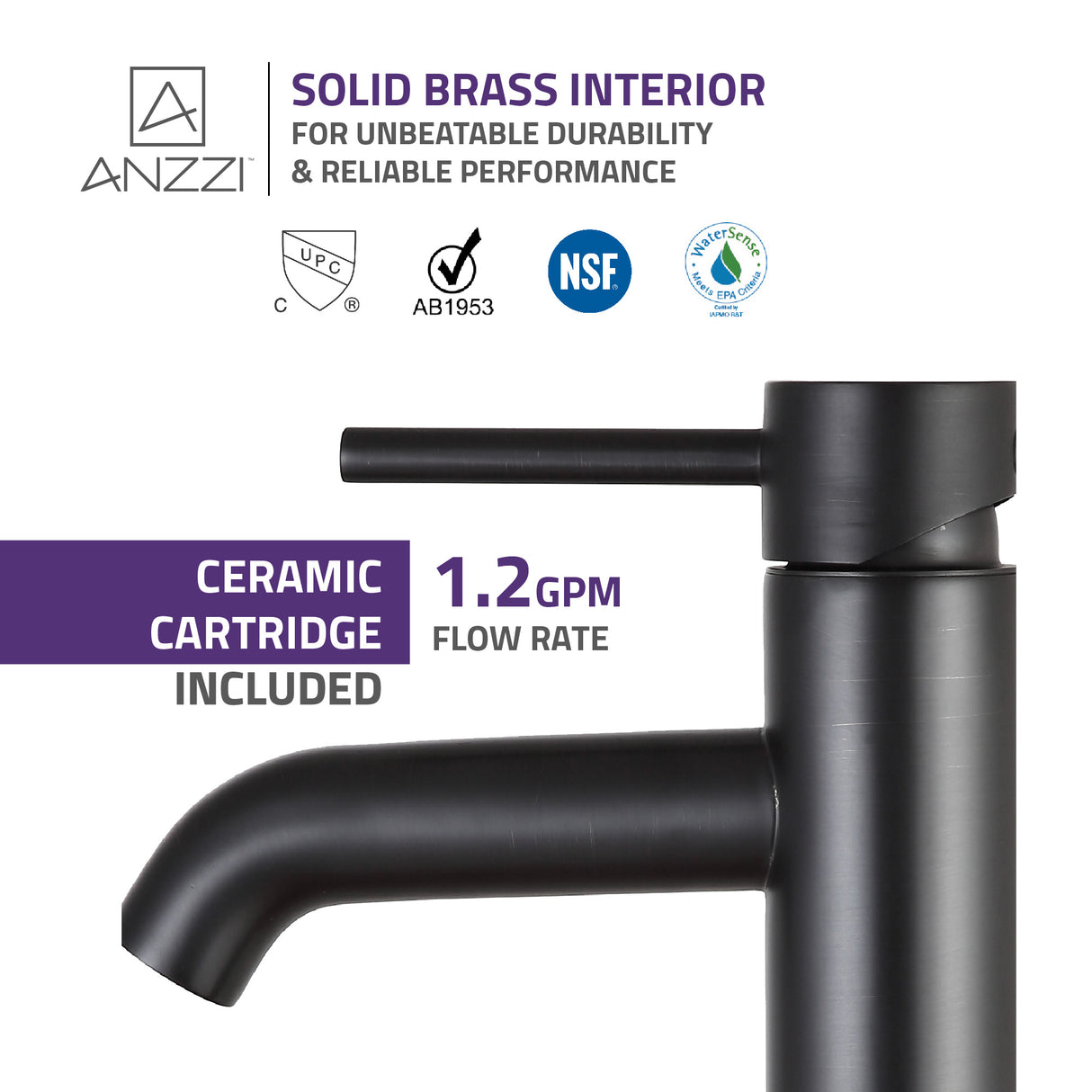 ANZZI L-AZ108ORB-R Single Hole Single Handle Bathroom Faucet in Oil Rubbed Bronze