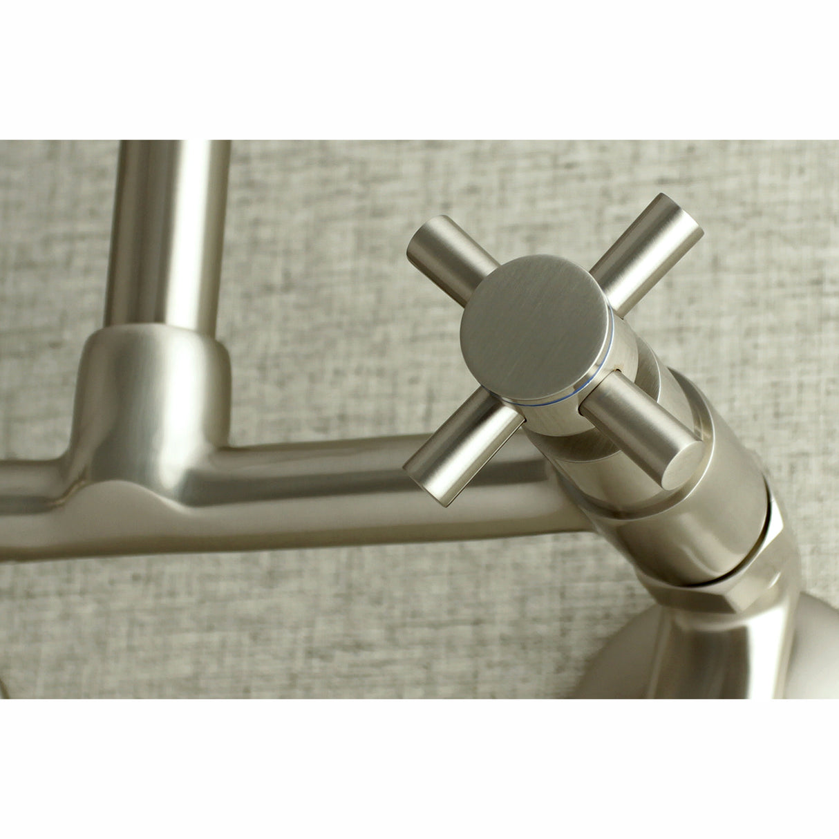 Kingston Brass KS413SN Concord 8-Inch Adjustable Center Wall Mount Kitchen Faucet, Brushed Nickel