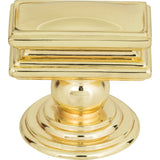 Atlas Homewares Campaign Rectangle Knob 1 1/2 Inch Polished Brass
