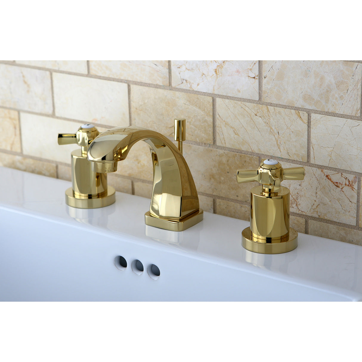 Kingston Brass KS4942ZX 8 in. Widespread Bathroom Faucet, Polished Brass