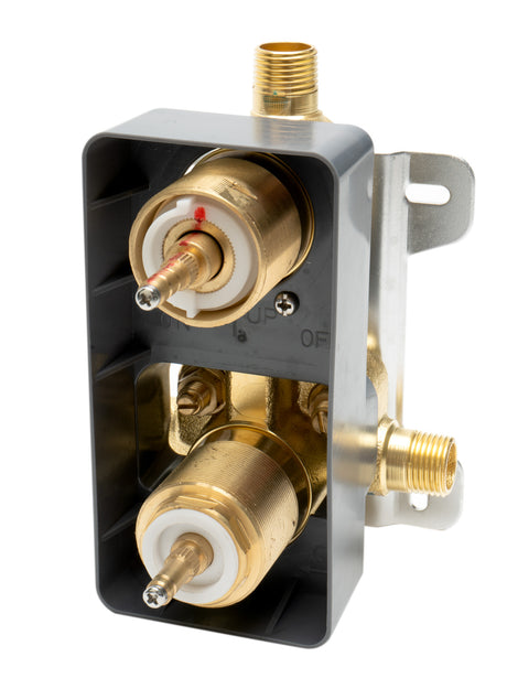 ALFI brand AB2601-BN Brushed Nickel Square Knob 1 Way Thermostatic Shower Mixer