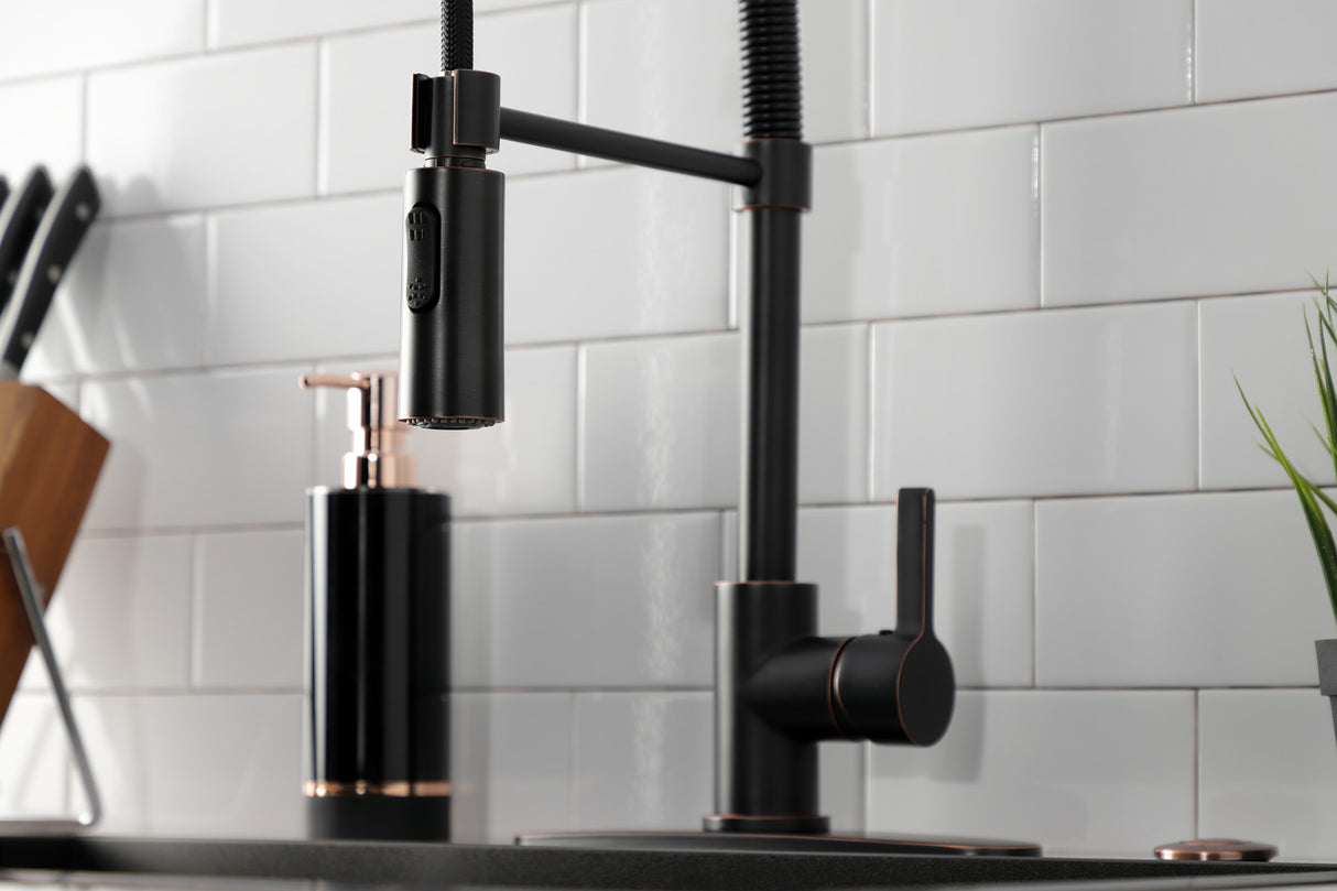 Gourmetier LS8776CTL Continental Single-Handle Pre-Rinse Kitchen Faucet, Naples Bronze