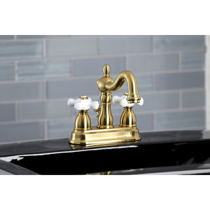 Kingston Brass KB1607PX Heritage 4 in. Centerset Bathroom Faucet, Brushed Brass