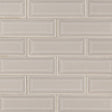 Portico pearl beveled 12X12 glossy ceramic mesh mounted mosaic tile SMOT-PT-PORPEA-2X6B product shot multiple tiles angle view