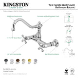 Kingston Brass KS3247AX Vintage Wall Mount Bathroom Faucet, Brushed Brass