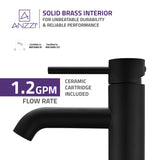 ANZZI L-AZ108MB Valle Single Hole Single Handle Bathroom Faucet in Matte Black