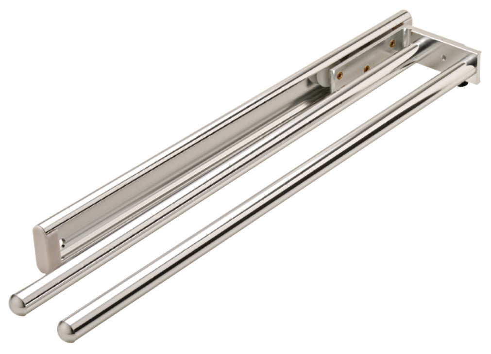 Häfele 510.54.921 Towel Rack Pull-Out, 2 Bar, Extendable, Anodized silver