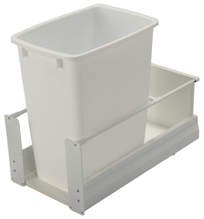 Häfele 503.15.221 Waste Bin Pull-Out, Matrix, Single, Frame: anthracite, bottom and back: black melamine, bin: gray, 36 qt