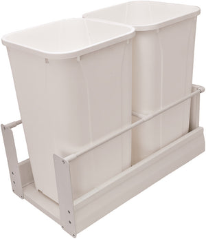 Häfele 503.15.231 Waste Bin Pull-Out, Matrix, Double, 2 x 27 qt, Frame: anthracite, bottom and back: black melamine, bin: gray