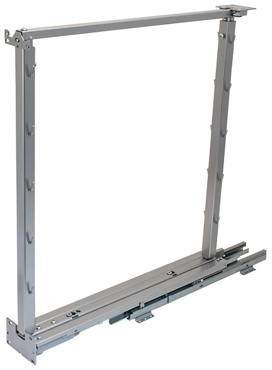 Häfele 546.62.413 Kesseböhmer - Base Pull-Out Frame, Dispensa, 60 lbs max with Soft Close, Height: 670 – 812 mm (26 3/8" – 32"), 5 tray positions, anthracite