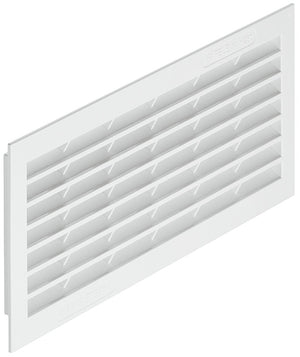 Häfele 571.64.726 Ventilation Grill, Plastic, with louvres, Square, White, 254 x 108 mm