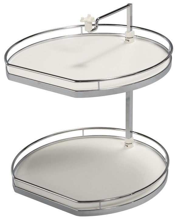 Häfele 542.90.333 Kesseböhmer - Twister Set, Melamine, Two or Three-Tray, for Upper Cabinets, Arena Plus, Chrome/anthracite, height 32" - 36 1/2", 3 shelves