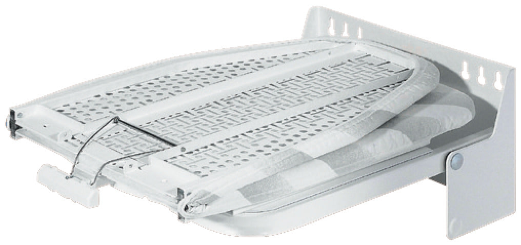 Häfele 568.66.700 Wall-Mounted Ironing Board, Ironfix®, Rotates 180°, cover: Gray stripes