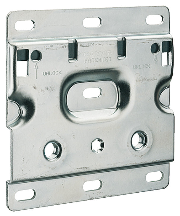 Häfele 290.40.991 Wall Plate, With hook-off protection, for cabinet hanger for base unit, galvanized