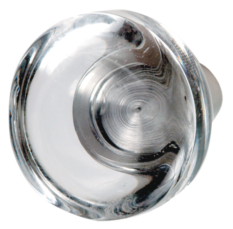 Häfele 135.73.410 Knob, Crystalline, Ø40 mm, Glass & Stainless Steel, Frosted