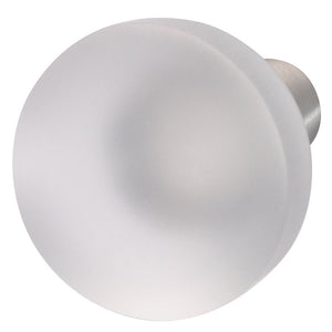Häfele 135.73.410 Knob, Crystalline, Ø40 mm, Glass & Stainless Steel, Frosted