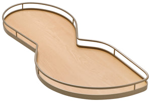 Häfele 541.32.150 Kesseböhmer - LeMans II Set, for Blind Corner Cabinets, with soft closing and self closing mechanisms, with non-slip effect, Swings right, chrome/maple, 2 x 50 shape trays