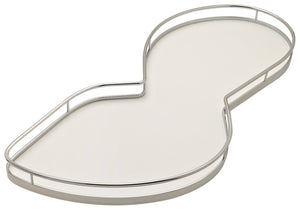 Häfele 541.32.140 Kesseböhmer - LeMans II Set, for Blind Corner Cabinets, with soft closing and self closing mechanisms, with non-slip effect, Swings right, chrome/maple, 2 x 40 shape trays