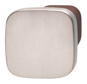 Häfele 140.00.025 Knob, Melange, Stainless Steel Look, Chestnut leather
