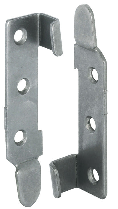 Häfele 271.05.915 Bed Connecting Bracket, with cranked hook-in part and striking plate, Steel, Length: 145 mm