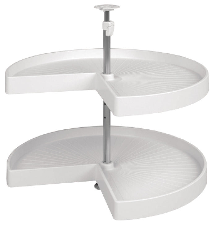 Häfele 542.94.703 Lazy Susan Set, Kidney Shaped, Plastic, Two-Tray, Ø24", white, 1 set