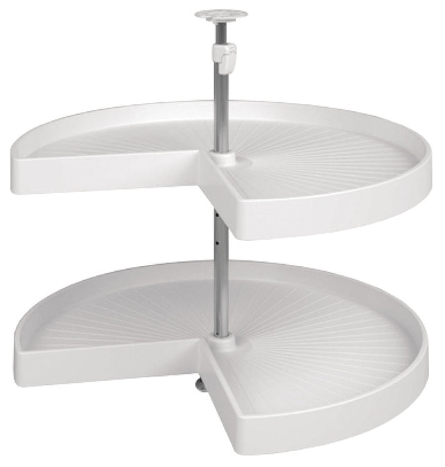Häfele 542.94.704 Lazy Susan Set, Kidney Shaped, Plastic, Two-Tray, Ø28", white, 1 set