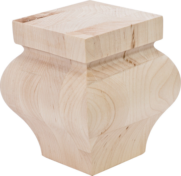 Häfele 198.16.120 Bunn Foot, H x W x D: 101 x 92 x 92 mm (4" x 3 5/8" x 3 5/8"), Maple