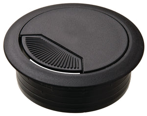 Häfele 429.99.539 Plastic Cable Grommet, Two-Piece, Round with Spring Closure, Plastic, with spring loaded, swivelling section in cover, for workplace organization, Light gray, Ø50 mm