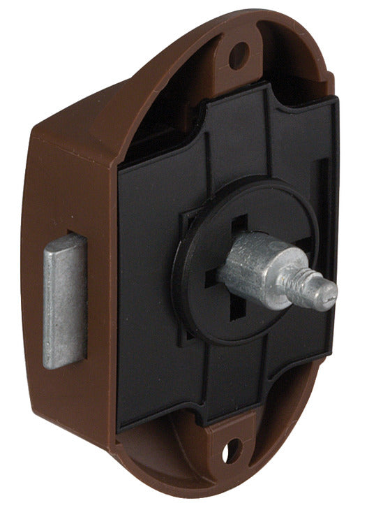 Häfele 211.63.102 Push-Lock, Häfele Push-Lock, can be operated from one side, Without Catch Bolt, Brown, plastic
