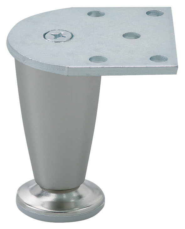 Häfele 634.28.601 Furniture Foot, Zinc, 75 mm (3"), Matte nickel