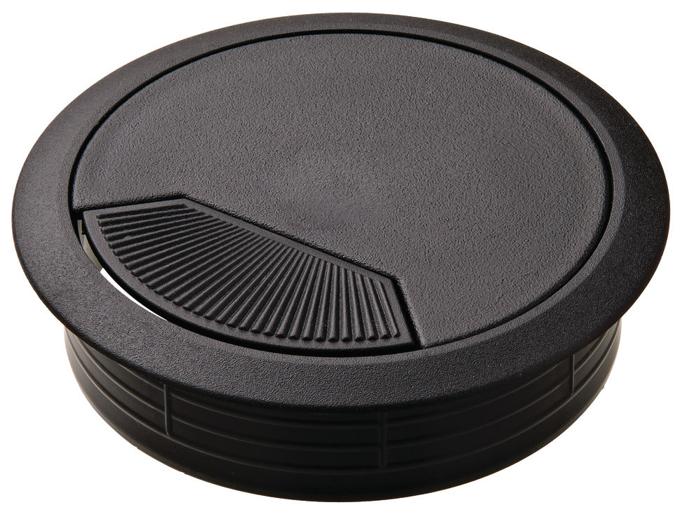 Häfele 429.99.039 Plastic Cable Grommet, Two-Piece, Round with Spring Closure, Plastic, with spring loaded, swivelling section in cover, for workplace organization, Almond, Ø50 mm