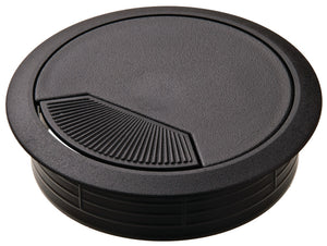 Häfele 429.99.039 Plastic Cable Grommet, Two-Piece, Round with Spring Closure, Plastic, with spring loaded, swivelling section in cover, for workplace organization, Almond, Ø50 mm