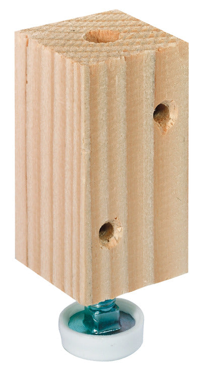 Häfele 637.12.229 Base Leveler, with Mounting Block, M8, Length: 55 mm (2 3/16") with 35 mm (1 3/16") screw