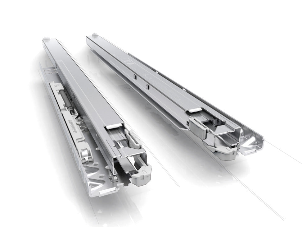 Häfele 433.19.624 Grass - Concealed Drawer Slide, for Base Panel Mounting, Full Extension, Dynapro 40 kg, With integrated liquid Soft-close®, 18" length