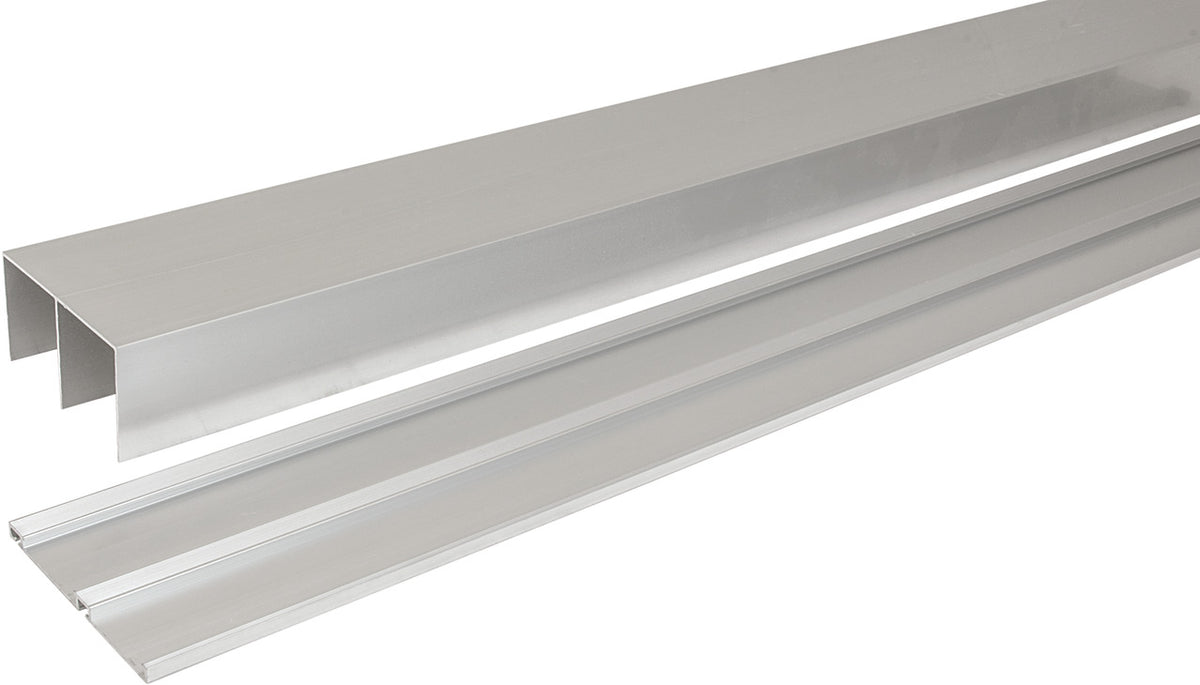 Häfele 793.00.310 Track Set, for S 80 Sliding Door, Length: 2 m (6' 6 3/4"), matte anodized aluminum