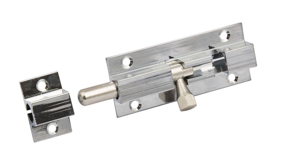 Häfele 252.70.720 Barrel Bolt, Brass, Chrome Plated, Screw-Mounted, Length: 60 mm