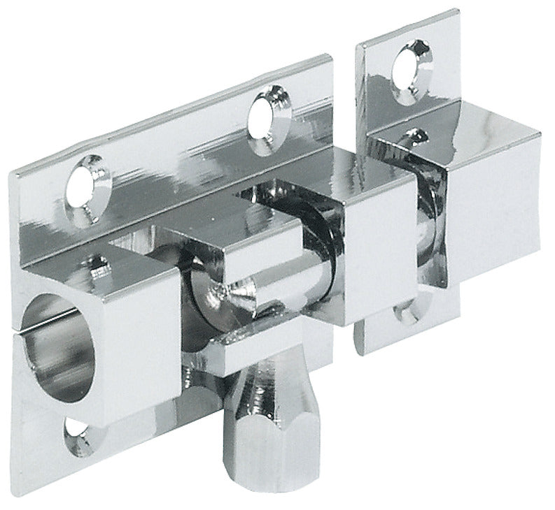 Häfele 252.70.720 Barrel Bolt, Brass, Chrome Plated, Screw-Mounted, Length: 60 mm