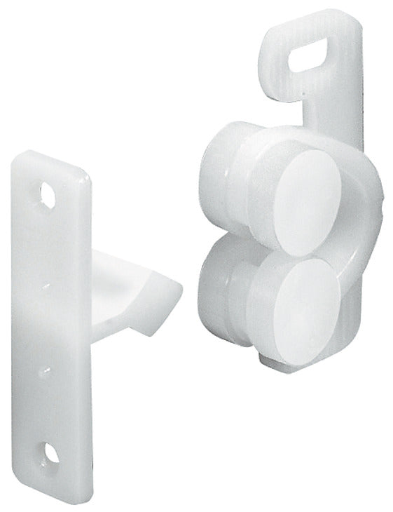 Häfele 244.03.700 Twin Roller Catch, Screw-Mounted, White