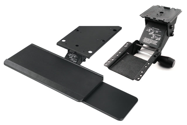 Häfele 632.68.311 Keyboard Tray Combo Pack, with Touch Knob Adjustment, 360º swivel, 425 mm (16 3/4") track length