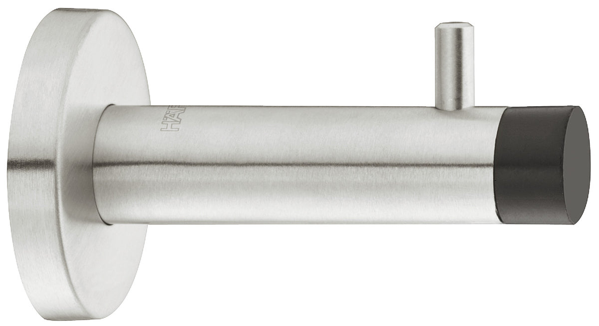 Häfele 937.12.800 Wall mounted door stops, with wardrobe hook, for screw fixing, Startec®, stainless steel, matte