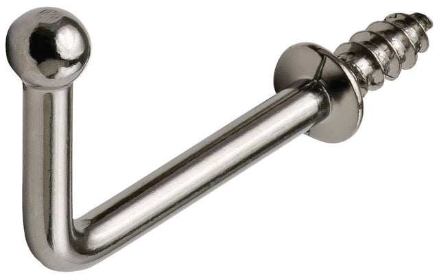 Häfele 510.86.201 Ball Point Hook, Fits into 4 mm Holes, Chrome-plated; 1 1/2" projection