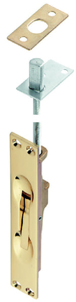 Häfele 900.17.468 Flush Bolt, Lever Action, Metal or Wood Doors, Matte Nickel-Plated Brass