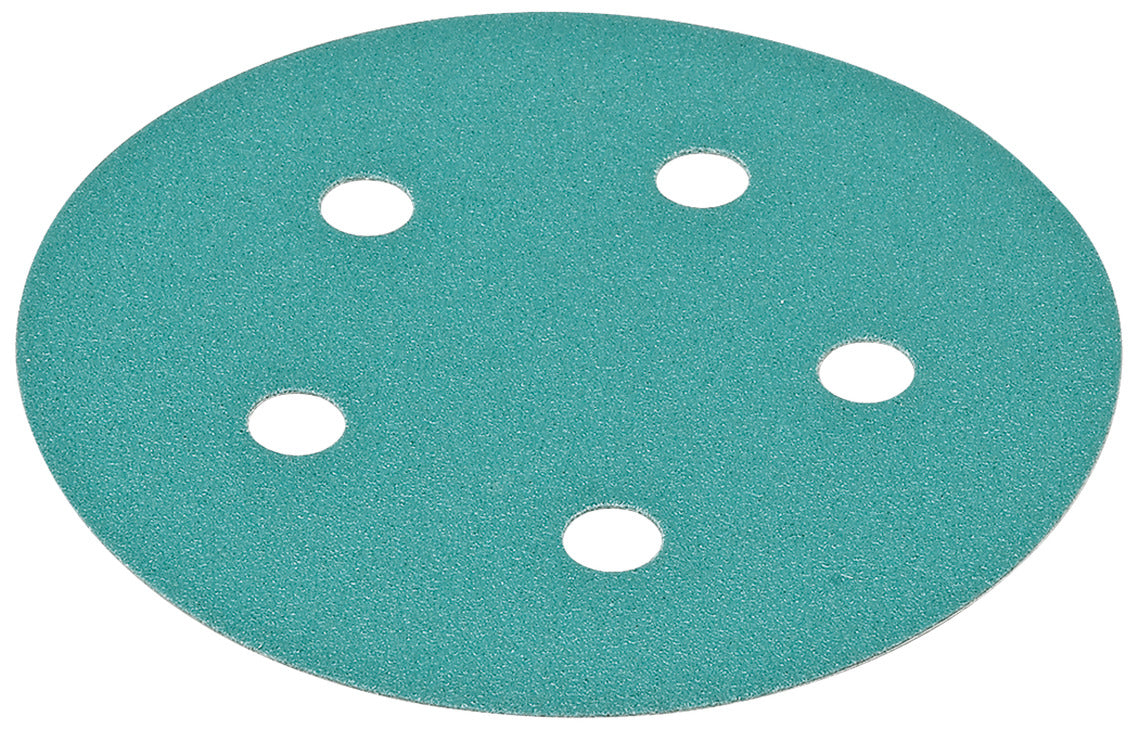 Häfele 005.33.212 Abrasive Filmbac Disc, 5" Premium, Aluminum Oxide, Hook-N-Loop, 5 Holes, 120 grit