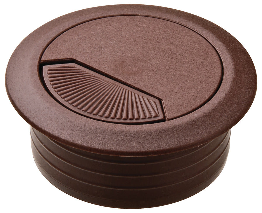 Häfele 429.99.744 Plastic Cable Grommet, Two-Piece, Round with Spring Closure, Plastic, with spring loaded, swivelling section in cover, for workplace organization, White, Ø80 mm