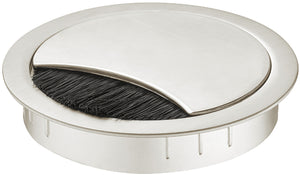 Häfele 631.31.304 Metal Cable Grommet, Two-piece, Round, Zinc alloy, with locking mechanism of the lid, height 21 mm, for workplace organization, black, drill hole Ø: 80 mm