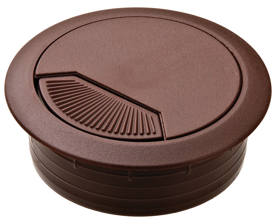 Häfele 429.99.048 Plastic Cable Grommet, Two-Piece, Round with Spring Closure, Plastic, with spring loaded, swivelling section in cover, for workplace organization, Almond, Ø80 mm